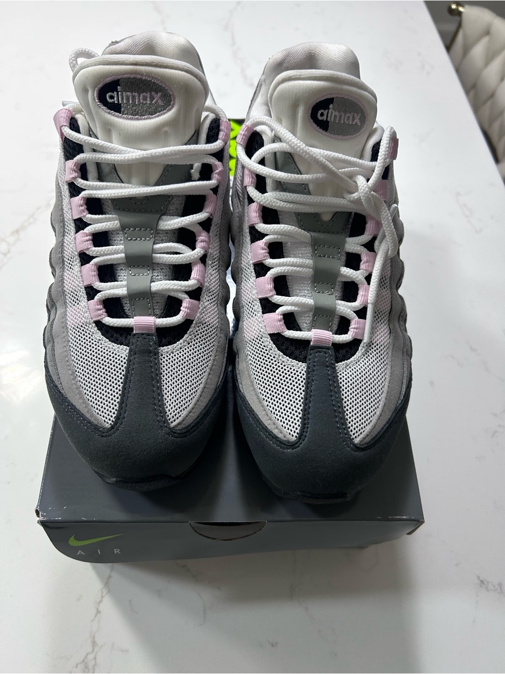 Nike Kids White, Gray & Pink Air Max Sneakers